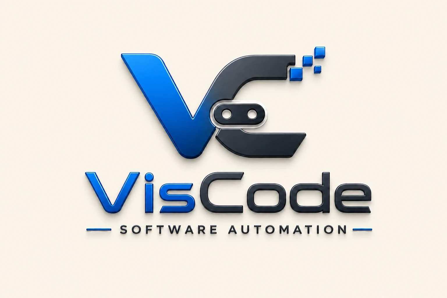 VisCode · Software Automation, logo con acabado tridimensional