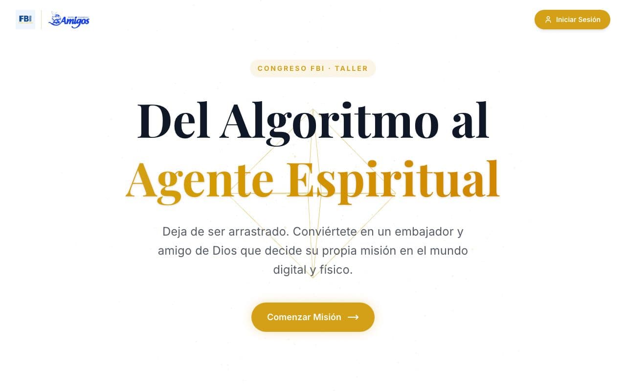 Captura de la app del congreso FBI Embajadores Amigos